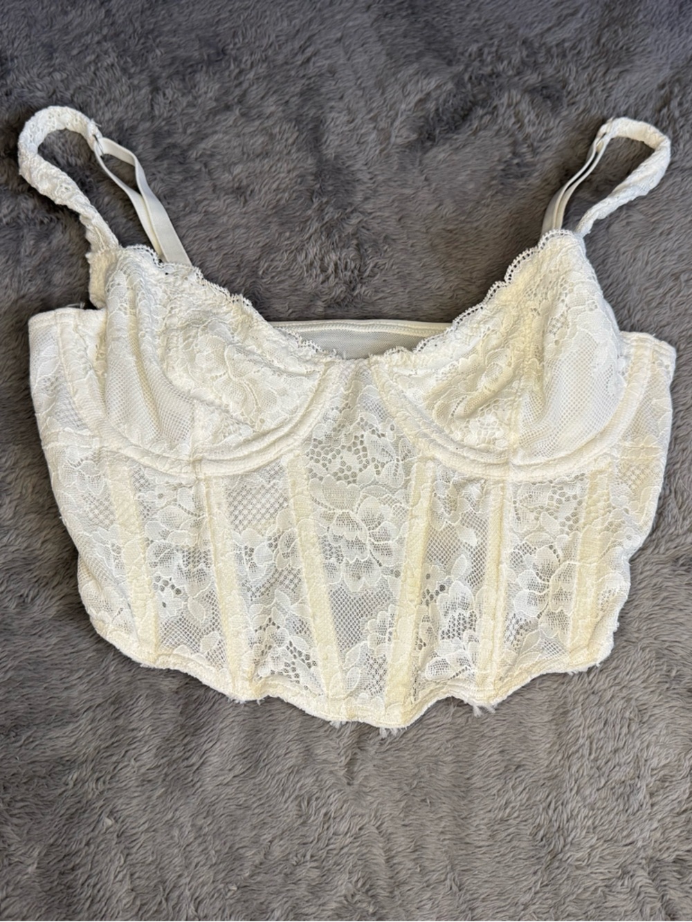 Gilly Hicks Ivory Lace Longline Bralette
